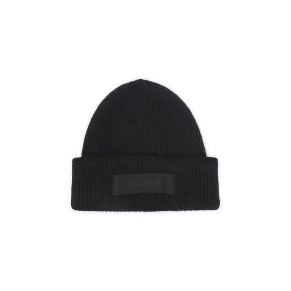 Jacquemus Ribbed Black Alpaca Wool Blend Beanie Hat - NWT - Picture 1 of 3